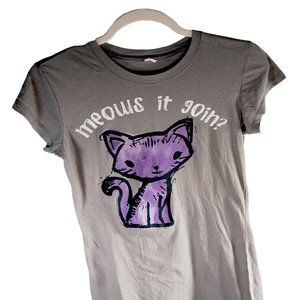 Purple Cat Graphic T-shirt Ladies size Medium